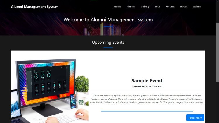 Complete online alumni management system script using PHP MYSQL source code